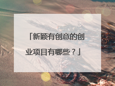 新颖有创意的创业项目有哪些？