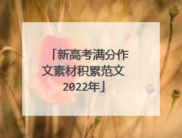 新高考满分作文素材积累范文2022年
