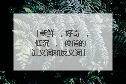 新鲜 ,好奇 , 低沉 , 俊俏的近义词和反义词