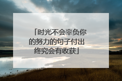 时光不会辜负你的努力的句子付出终究会有收获