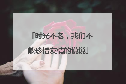 时光不老，我们不散珍惜友情的说说
