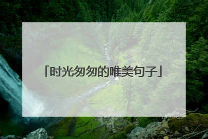 时光匆匆的唯美句子