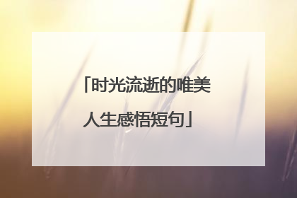 时光流逝的唯美人生感悟短句