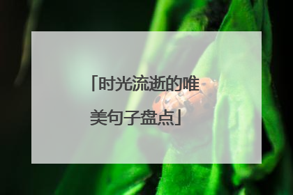 时光流逝的唯美句子盘点