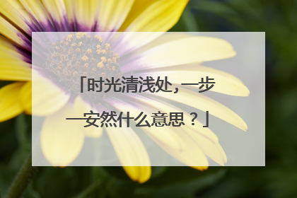 时光清浅处,一步一安然什么意思?