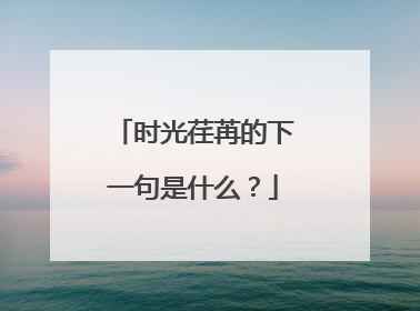时光荏苒的下一句是什么?