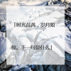 时光荏苒,岁月如梭。下一句是什么