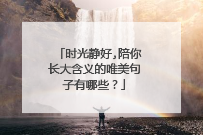 时光静好,陪你长大含义的唯美句子有哪些?
