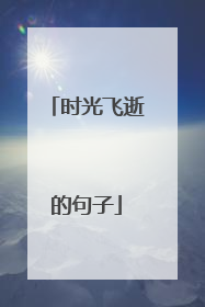 时光飞逝的句子