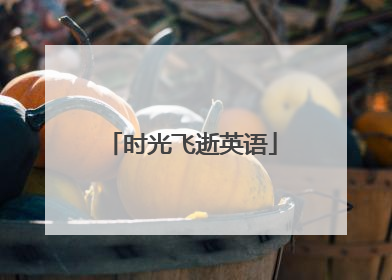 时光飞逝英语