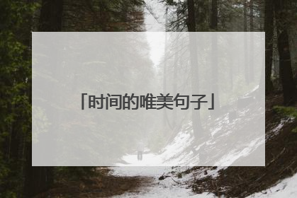 时间的唯美句子