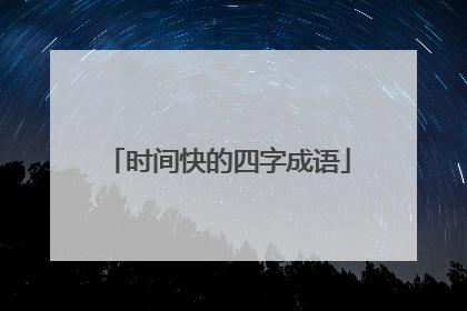 时间快的四字成语