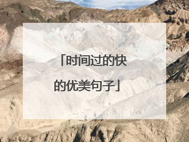 时间过的快的优美句子