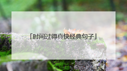 时间过得真快经典句子