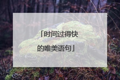时间过得快的唯美语句