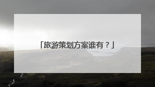 旅游策划方案谁有？