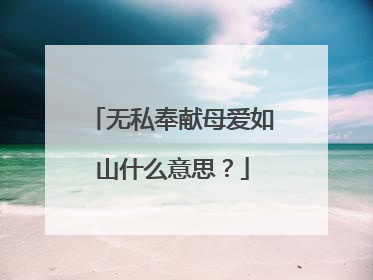 无私奉献母爱如山什么意思?