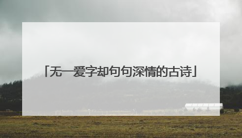 无一爱字却句句深情的古诗