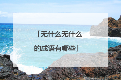 无什么无什么的成语有哪些