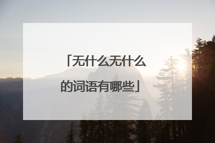 无什么无什么的词语有哪些