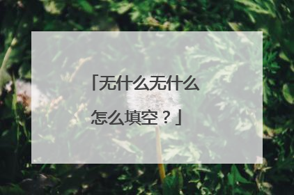 无什么无什么怎么填空？