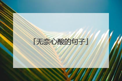 无奈心酸的句子