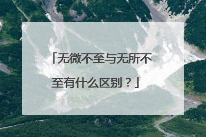 无微不至与无所不至有什么区别?