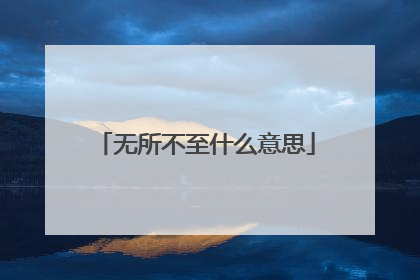 无所不至什么意思