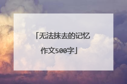 无法抹去的记忆作文500字