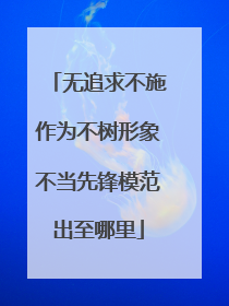 无追求不施作为不树形象不当先锋模范出至哪里
