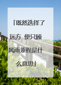 既然选择了远方 便只顾风雨兼程是什么意思
