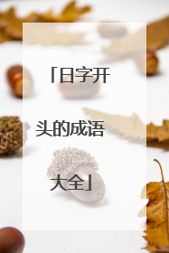 日字开头的成语大全