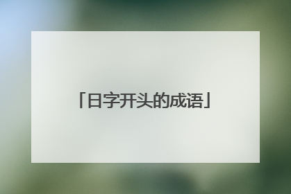日字开头的成语