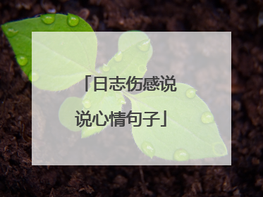 日志伤感说说心情句子
