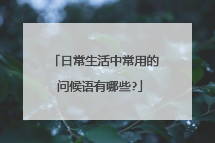 日常生活中常用的问候语有哪些?