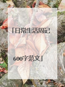 日常生活周记600字范文