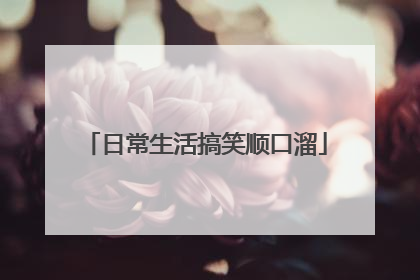 日常生活搞笑顺口溜