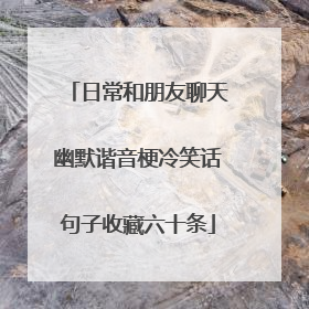 日常和朋友聊天幽默谐音梗冷笑话句子收藏六十条