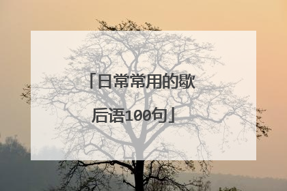 日常常用的歇后语100句