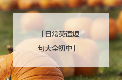 日常英语短句大全初中