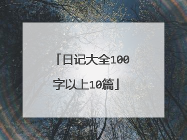 日记大全100字以上10篇