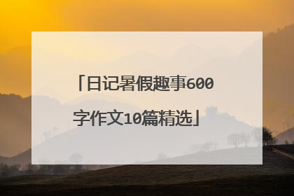 日记暑假趣事600字作文10篇精选