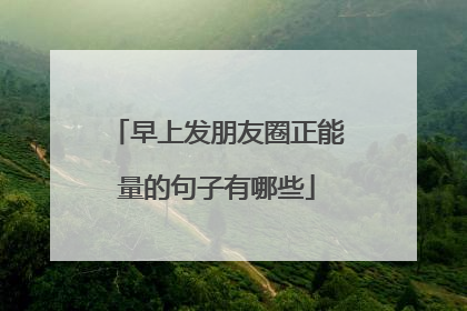 早上发朋友圈正能量的句子有哪些