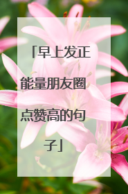 早上发正能量朋友圈点赞高的句子