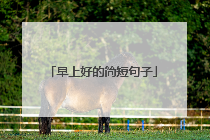 早上好的简短句子