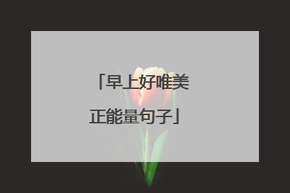 早上好唯美正能量句子