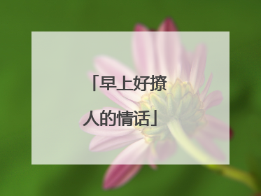 早上好撩人的情话