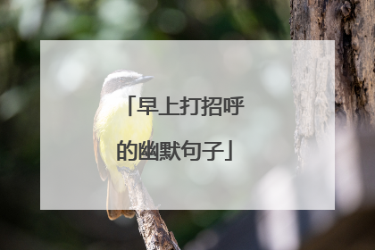 早上打招呼的幽默句子