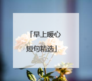 早上暖心短句精选