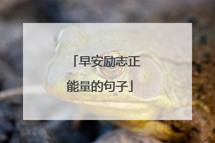 早安励志正能量的句子
